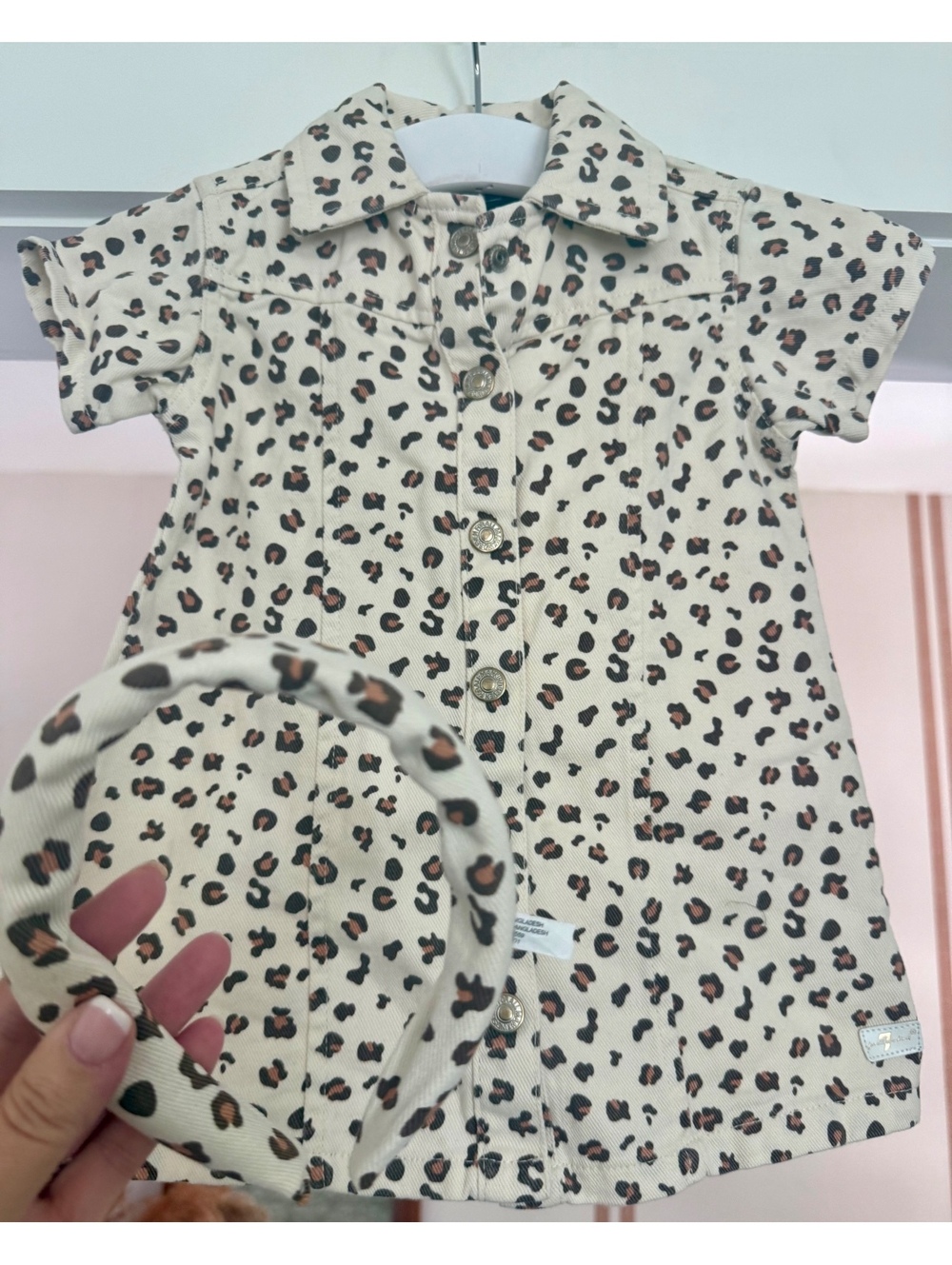Seven For All Mankind Leopard Print Denim Dress Sz 2T NWOT